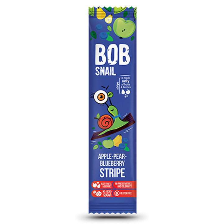 Bob Snail Stripe obuolių-kriaušių-mėlynių 14g