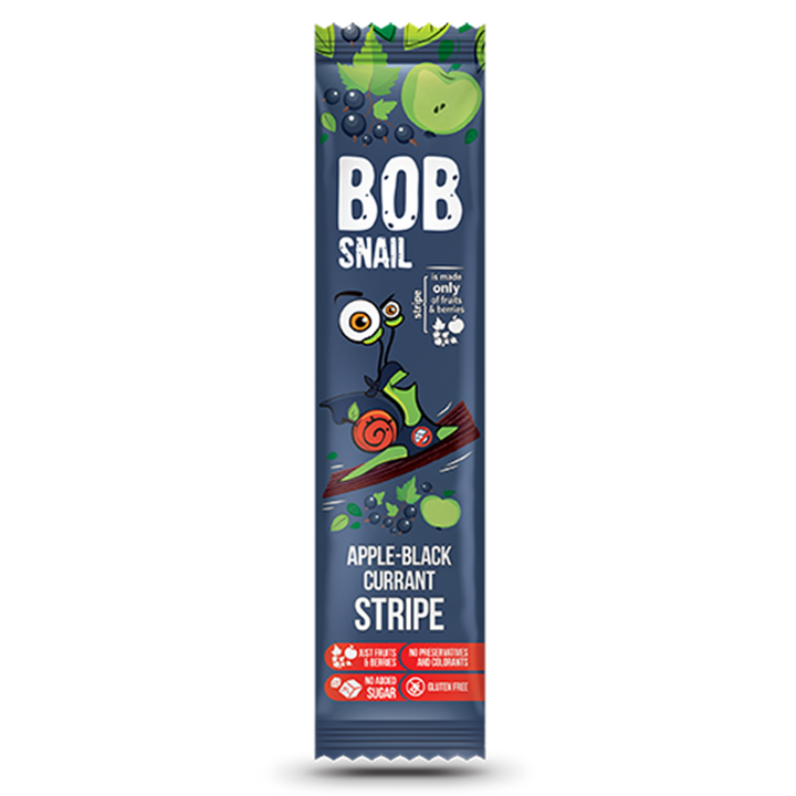Bob Snail Stripe obuolių-juodųjų serbentų 14g