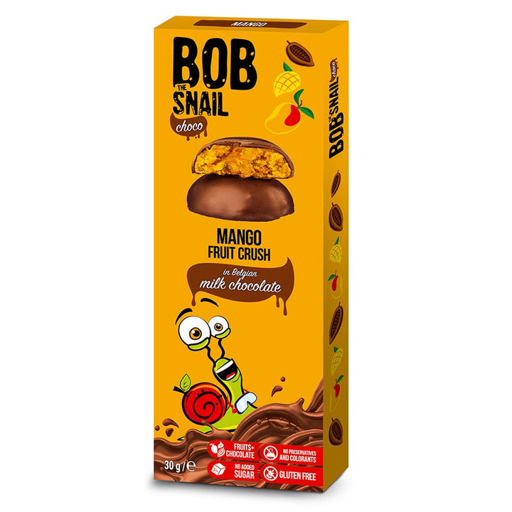 Bob Snail mango pieniniame šokolade, 30g