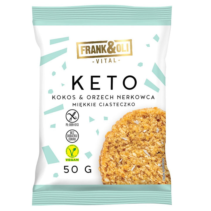 KETO Minkštas veganiškas kokosų ir anakardžių sausainis, Frank & Oli, 50g
