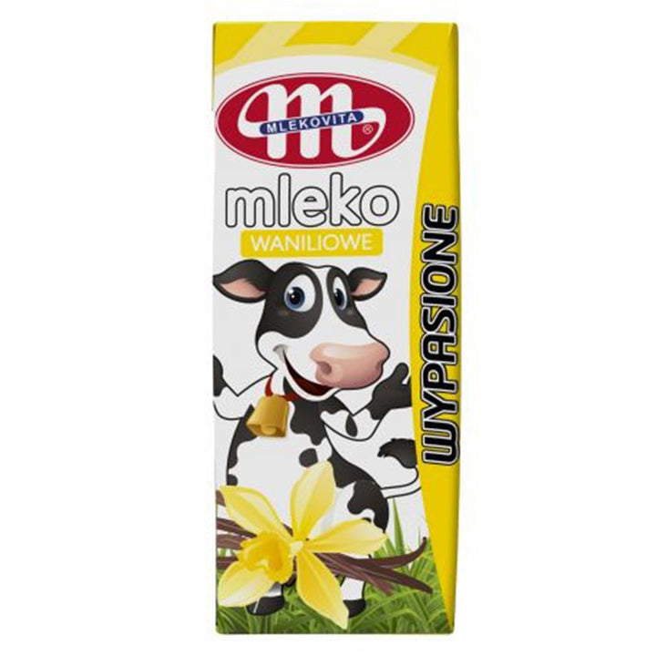 Wypasione UHT pienas su vanilės skoniu Mlekovita, 200ml
