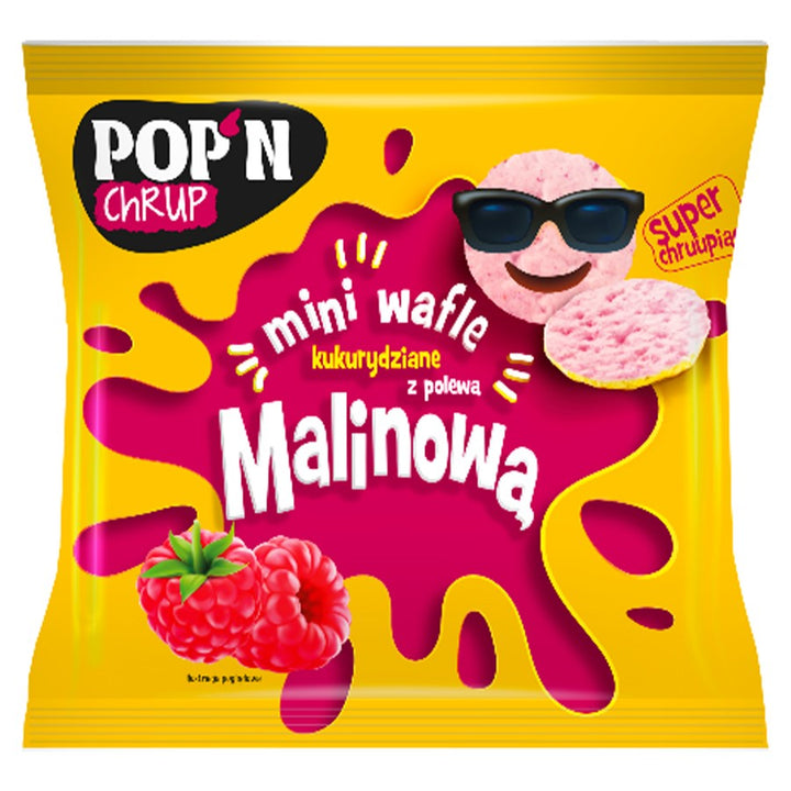 Mini kukurūzų vafliai su Sante aviečių užpilu, 35g