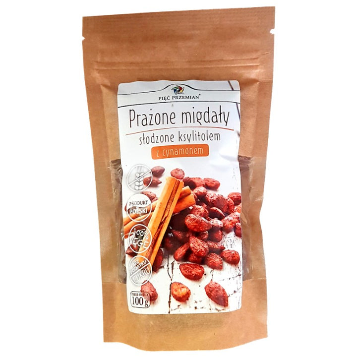 Skrudinti migdolai su ksilitoliu ir cinamonu Five Changes 100g