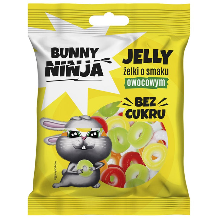 Vaisių skonio drebučiai be pridėtinio cukraus, Bunny Ninja apskritimų formos, 75 g