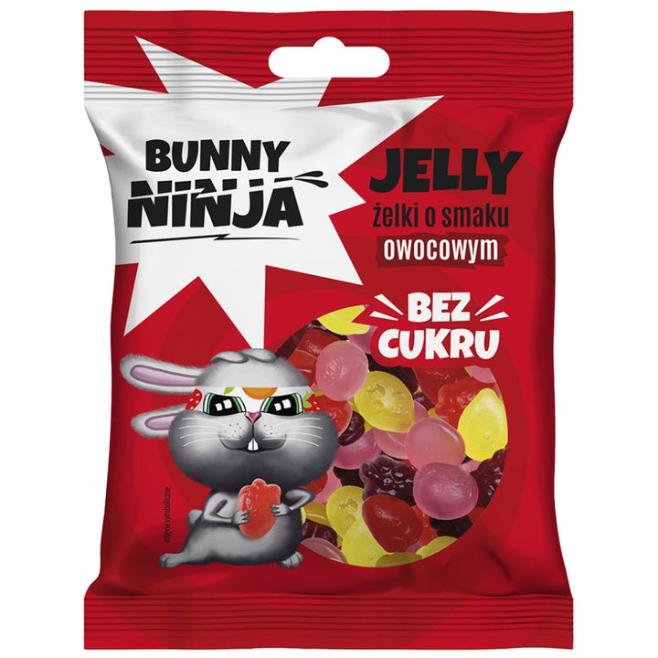 Vaisių skonio guminukai be pridėtinio cukraus, Bunny Ninja vaisiaus formos, 75g