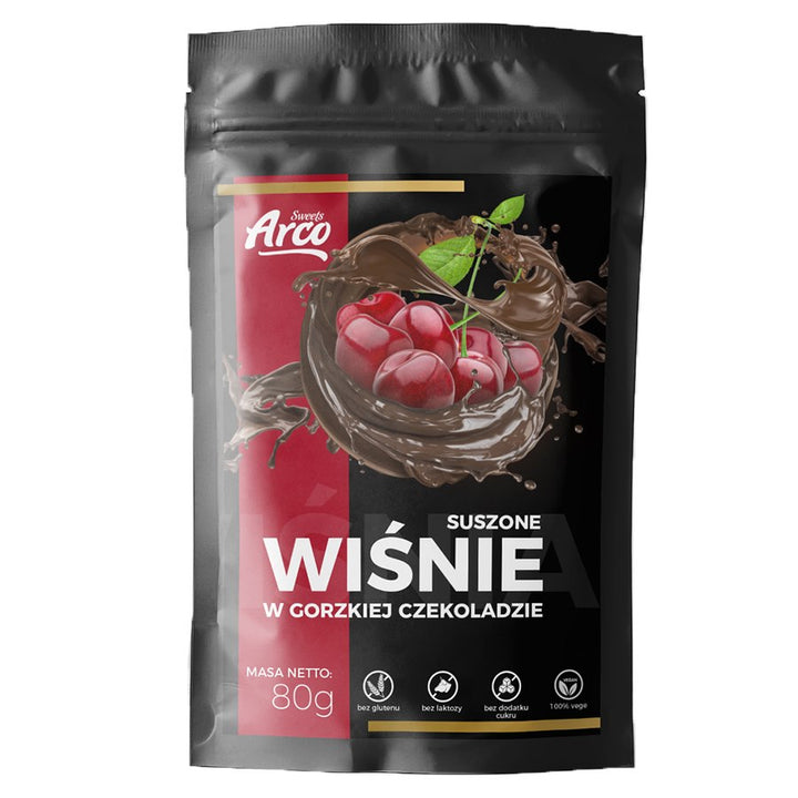 Džiovintos vyšnios šokolade be cukraus Arco Sweets, 80g