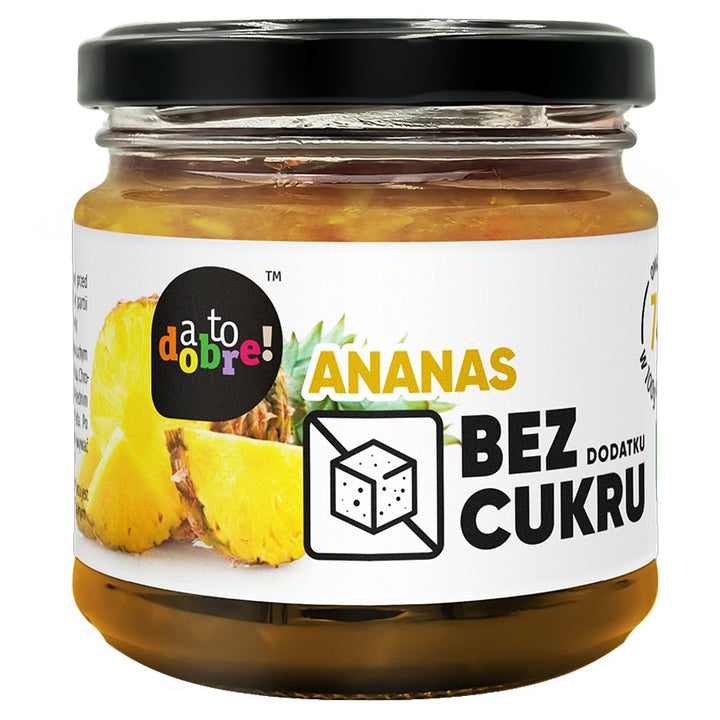 Ananasai be pridėtinio cukraus, uogienės konsistencijos A To Dobre!, 195g