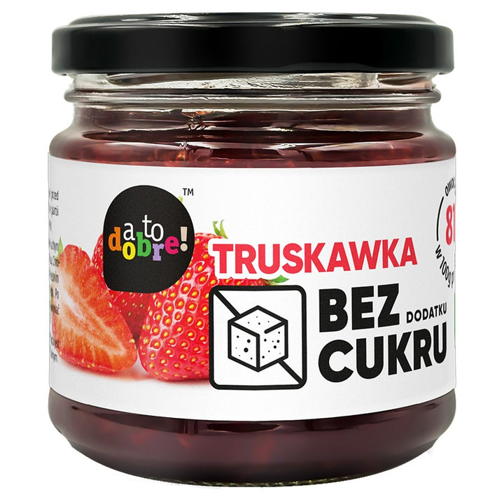 Braškės be pridėtinio cukraus, uogienės konsistencijos A To Dobre!, 195g