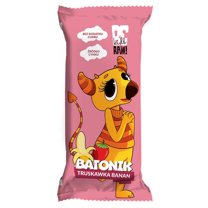 Baras vaikams Braškių ir bananų BeRAW 25g