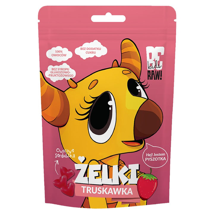 BeRAW Kids braškių drebučiai 35g