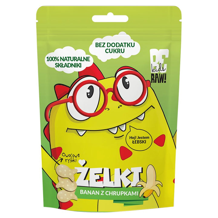 BeRaw Kids bananų drebučiai su traškučiais, 35g