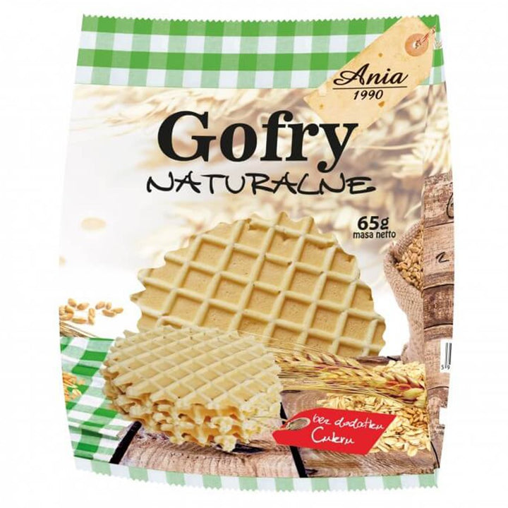 Natūralūs vafliai, be pridėtinio cukraus Ania, 65g