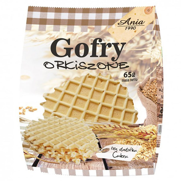 Speltų vafliai, be pridėtinio cukraus Ania, 65g