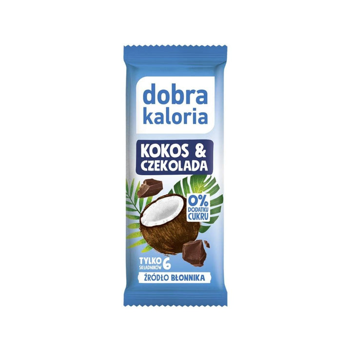 Dobra Kaloria kokoso ir šokolado plytelė, 33g