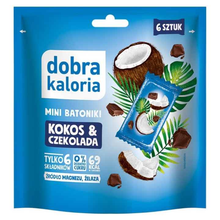 Mini batonėliai - kokoso ir šokolado Dobra Kaloria, 102g