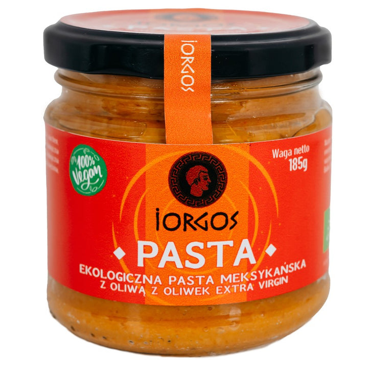 Meksikietiška pasta su aukščiausios kokybės pirmojo spaudimo alyvuogių aliejumi Iorgos BIO, 185g
