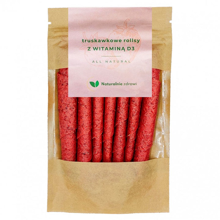 Braškių suktinukai su vitaminu D3 Naturally Healthy, 50g