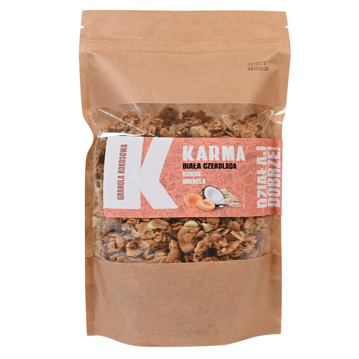 COCONUT GRANOLA - baltas šokoladas, kokosas, abrikosas Karma, 250g