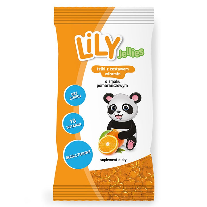 Želė pupelės su apelsinų skonio vitaminų rinkiniu LiLY Jellies, 30g