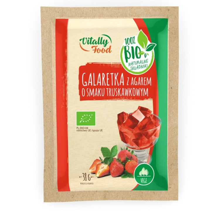 Želė su agaru - braškių Vitaly Food BIO, 38g