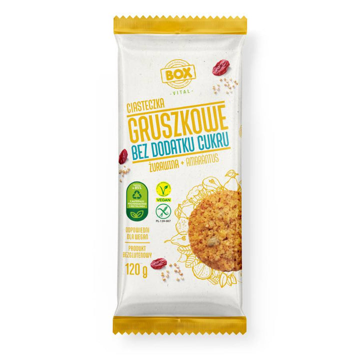 Kriaušiniai sausainiai spanguolių + burnočių ZPC BOX, 120g