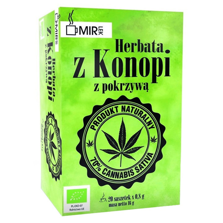 Kanapių arbata su dilgėlėmis Mir-lek BIO, 16g (20x0,8g)