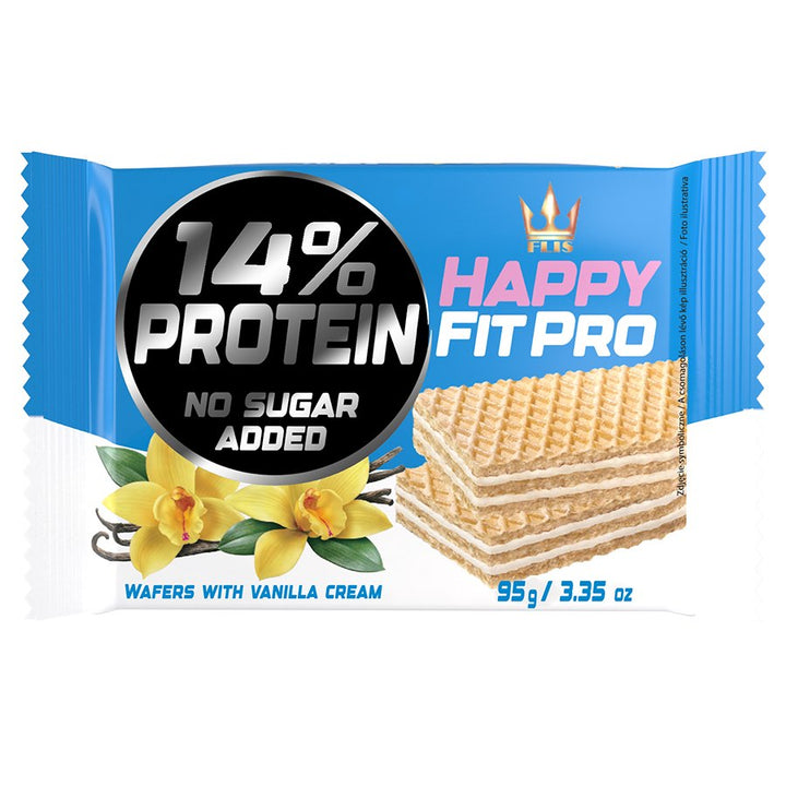 Happy FIT PRO vaniliniai vafliai be pridėtinio cukraus, 95g