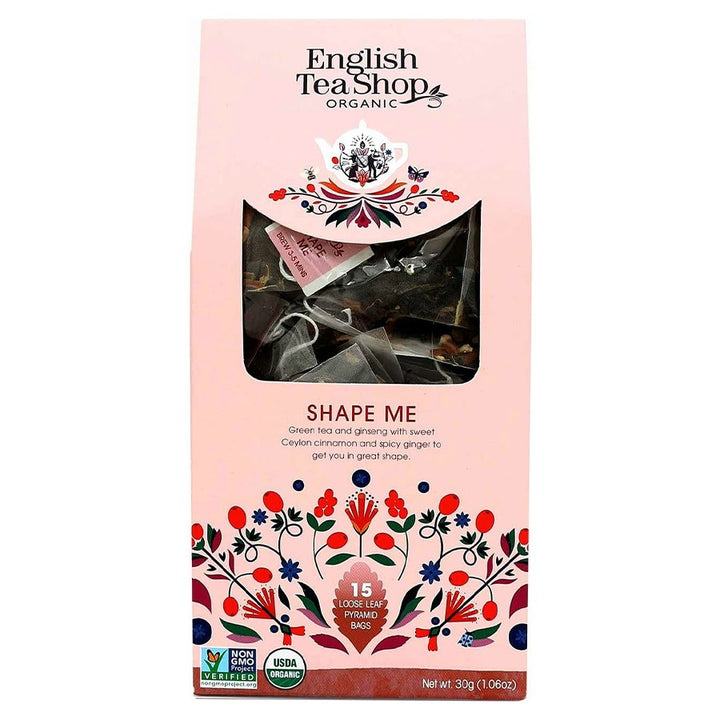 Shape Me BIO English Tea Shop birių lapelių arbata, 15 piramidžių