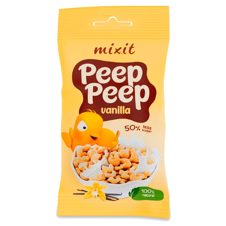Peep Peep pusryčių dribsniai - vanilė MIxit kišenėms, 25g